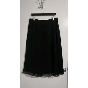 Adrianna Papell Evening Essentials Skirt Large Black Midi Flowy Fairy Whimsigoth